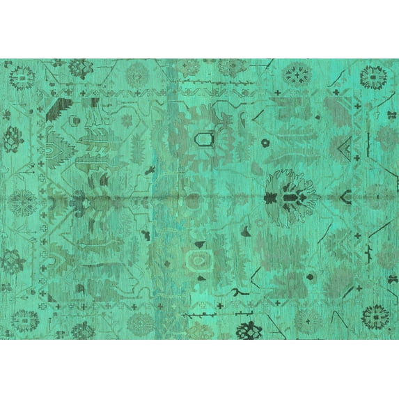 Ahgly Company Indoor Rectangle Oriental Turquoise Blue Traditional Area Rugs, 3' x 5'