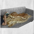 thumbnail image 6 of Marble Print Soft Flannel Fleece Throw Blanket, Unique Earthen Toned Mother Earth Natural Travertine Structures, Cozy Plush for Indoor and Outdoor Use, 70" x 90", Cinnamon Earth Yellow, by Ambesonne, 6 of 6