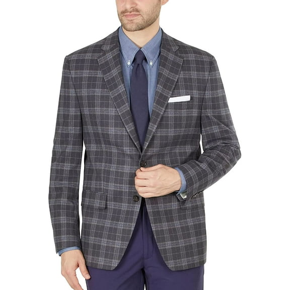 Lauren Ralph Lauren GREY Men's Classic-Fit Ultraflex Patterned Blazer, US 50
