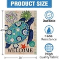 thumbnail image 2 of Turtle Beach 28 x 40 House Flag Welcome Summer Double Sided, Tropical Ocean Burlap Garden Yard Decoration Rustic Coastal, Nautical Sea Seasonal Outdoor Décor Decorative Large Flag, 2 of 6