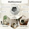 thumbnail image 3 of 25.98" Cat House as Side Table, Cat Home Nightstand, Modern Pet Furniture Cat Kennel, Colored Flower Oak, 3 of 8