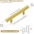 thumbnail image 5 of 30 Pack Brushed Brass Cabinet Handles Gold 3 Inch Hole Center Cabinet Pulls Stainless Steel Drawer Handles Kitchen Cabinet Hardware Pulls for Cabinets and Drawers - 5" Length,, 5 of 7