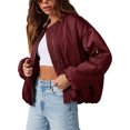 thumbnail image 2 of Women Oversized Casual Fully Lined Zip Up Jacket Coats with Pockets, 2 of 7