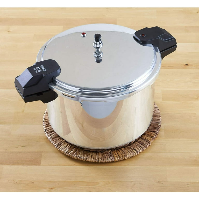 IMUSA USA 22Qt Jumbo Stovetop Pressure Cooker with Regulator and Side Handles Silver Walmart