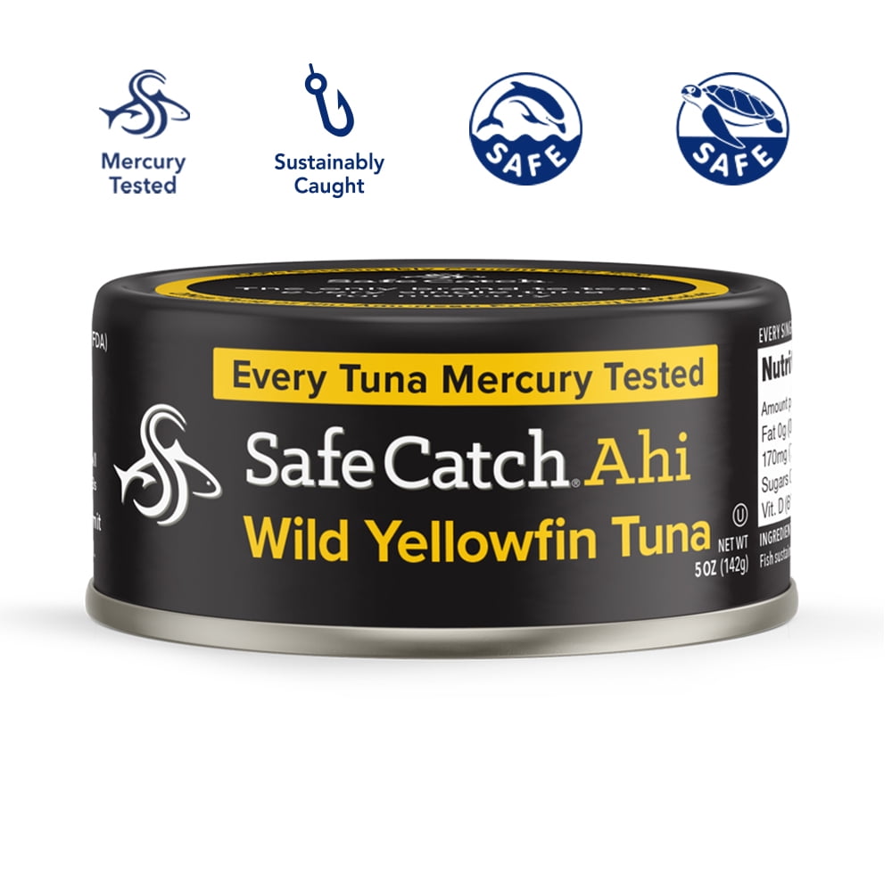 Safe Catch Ahi Wild Yellowfin Tuna, 6 Pack, 5 oz Cans – Non-GMO, 42g Protein Canned Tuna