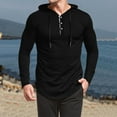 thumbnail image 2 of Fesfesfes Hoodie Tops for Men Men Casual Solid Pullover Hooded Long Sleeve Sports Fitness Bottoming Shirt Top Sweater, 2 of 9