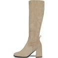 thumbnail image 2 of Jeffrey Campbell HOTLAVA-KH Knee-High Square Toe Ice Taupe Suede Block Heel Boot (Ice Suede, 10), 2 of 5