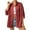 Wine, variant on biudgviw Fall Jackets for Women Lightweight 3/4 Sleeves Button up Shirt Coat Casual Trendy Loose Lapel Textured Outwear