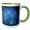 Green/White, variant on 3drose, Soap Bubbles Floating on Blue Background, 11oz Two-tone Red Mug