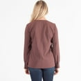 thumbnail image 4 of Howard's M/L Bordeaux Crinkle Crepe Asymmetrical V-Neck Ruffle Long Sleeve Blouse for Women, 4 of 4