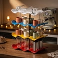 thumbnail image 5 of Steadline Wave Shaped Multi Tier Cup Storage Rack,Color Block Plastic Desktop Organizer,Layered Holder For Mugs Glass Tumblers Coffee Accessories Kitchen Counter Coffee Bar And Pantry Tidying, 5 of 8