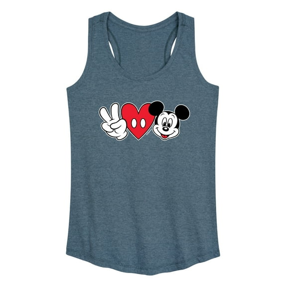 Mickey & Friends - Peace Love Mickey - Women's Racerback Tank Top