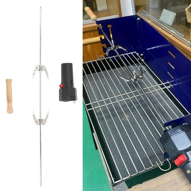 Kit De Asador Inalámbrico, Kit De Parrilla De Asador Automático Con Accesorio, Funciona Con Baterías, Potente, De Bajo Ruido, Resistente Al Calor Con Motor Eléctrico Para