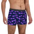 thumbnail image 5 of Men's Boxer Briefs, Dragonfly Dark Purple Soft Comfy Mens Underwear Boxer Briefs Breathable With Widen Waist, 5 of 7