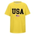 thumbnail image 4 of YaEYa Boys USA Shirt, 4th of July T Shirt Patriotic Independence Day American Flag Graphic Kids Tee Age 2-13T (Yellow), 4 of 5