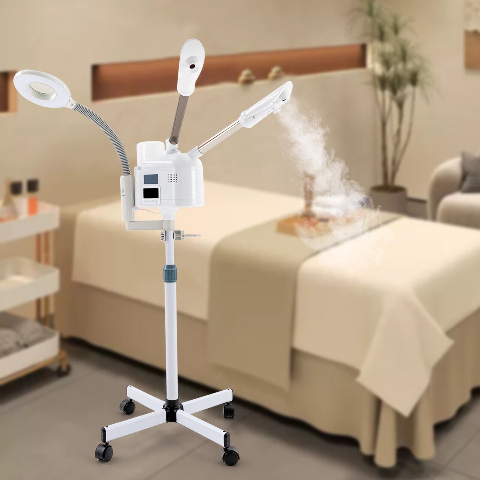 3 in 1 Facial Steamer Spa Salon Equipment LED Magnifying Lamp Esthetician Beauty