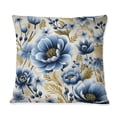 thumbnail image 3 of Designart "Classic Floral Beauty In Blue And Beige I" Floral Printed Throw Pillow, 3 of 5