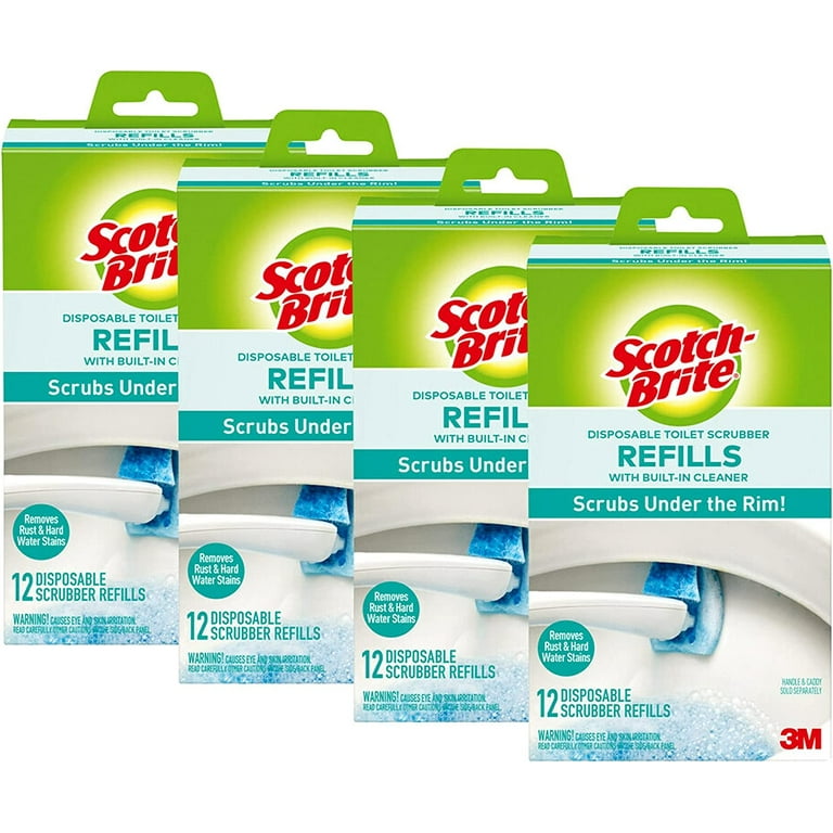 Scotch-Brite Disposable Toilet Scrubber Refills, Removes Rust & Hard Water Stains, 48 Disposable Refills