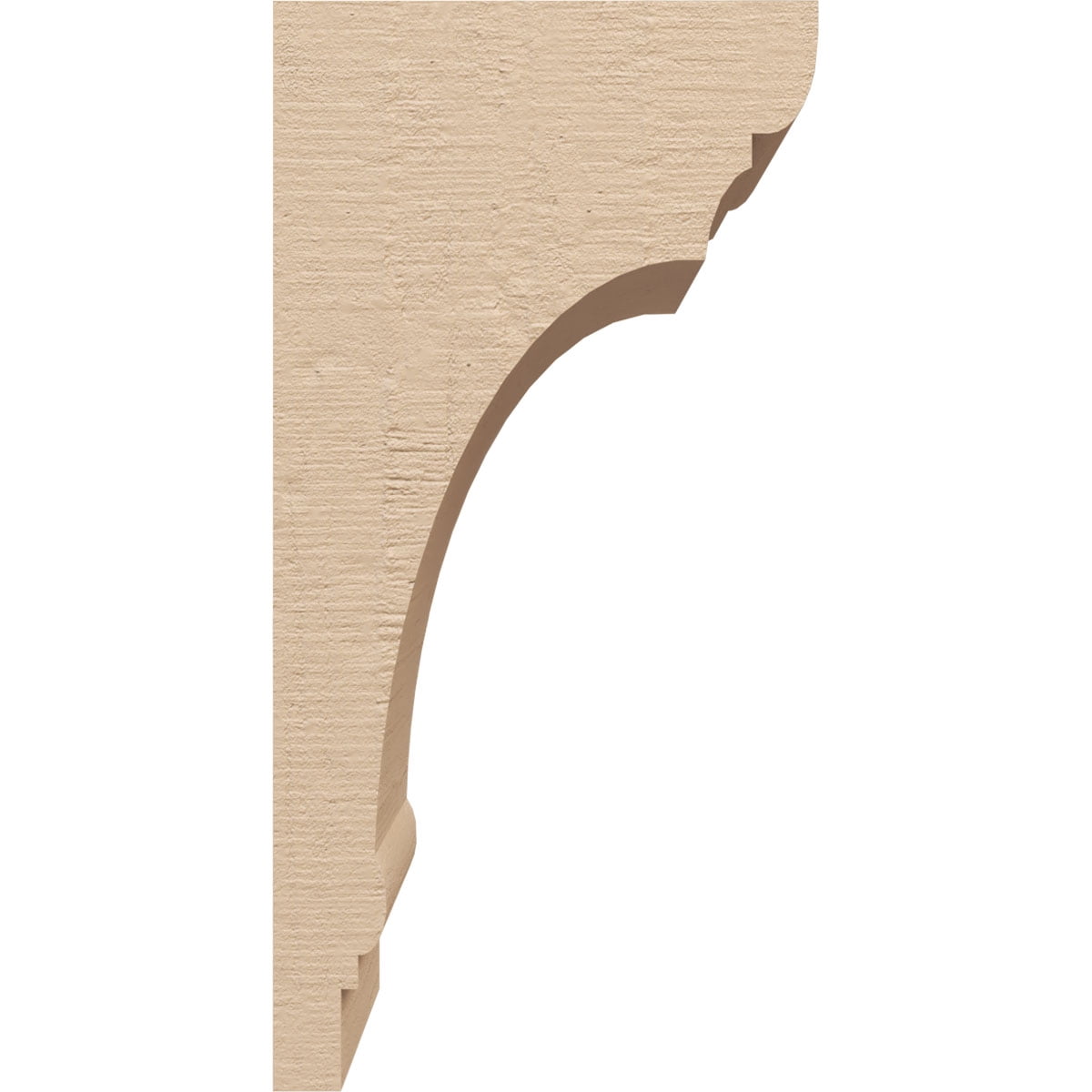 6"W x 6"D x 12"H Wide Hughes Rough Cedar Woodgrain TimberThane Corbel, Primed Tan