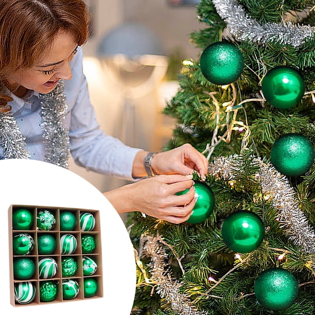 Bola de Navidad Ornaments Adornos de Árbol Navideño, 16 piezas, decoración de Navidad, boda, fiesta, fieltro, lujo, decoración de hotel, para dormitorio, resistente, metal, redondo, 5