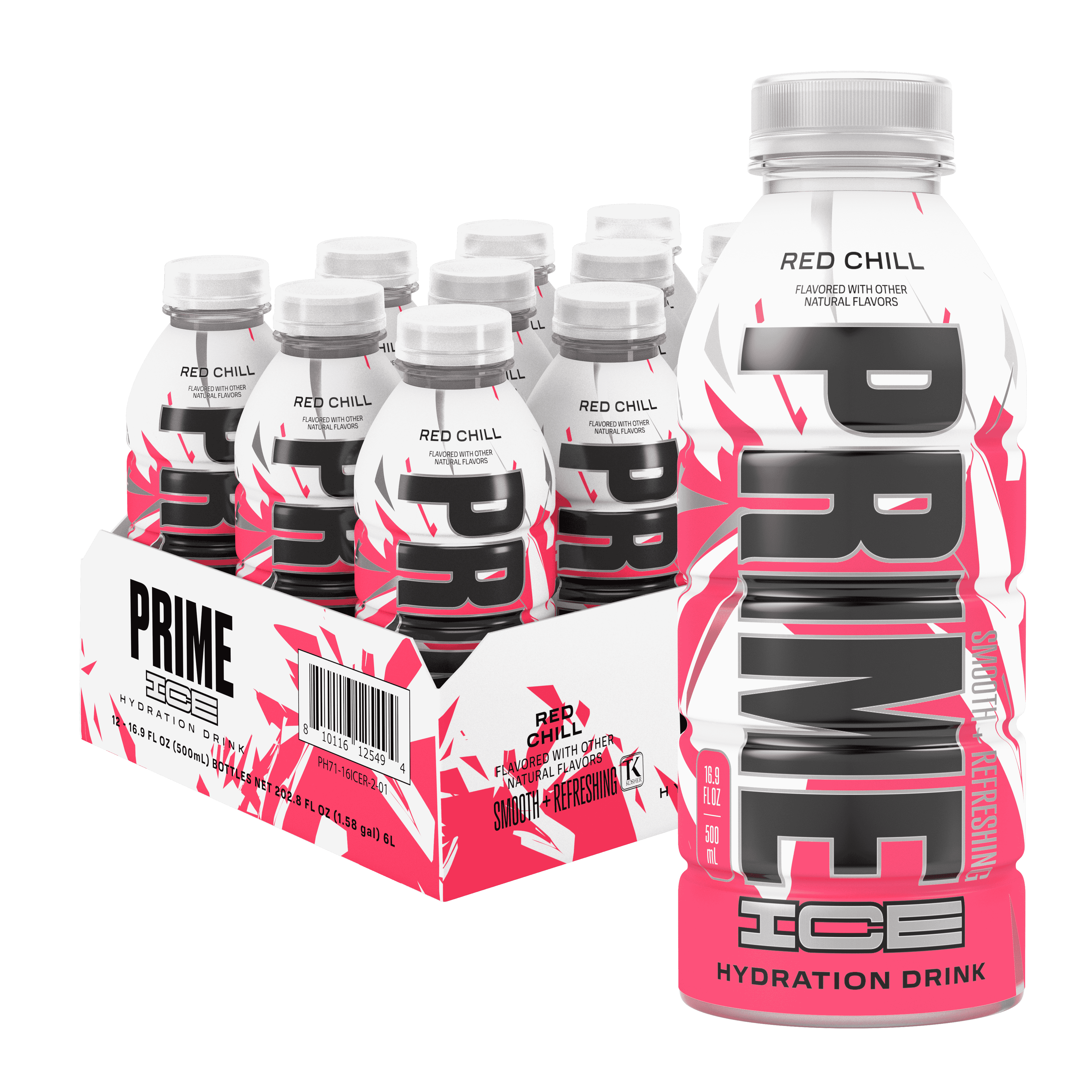 Prime Hydration Drink, Ice Pop Flavor, 16.9 fl oz Bottles, Pack of