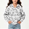 thumbnail image 6 of Abcomgle Leopard Print Zip Up Hoodies for Girls Kids Cute Jacket for Girls Fleece Full-Zip Hoodies for Teen Girls Loose Fall Hooded Jacket Sweatshirt Girl with Pockets, 6 of 7