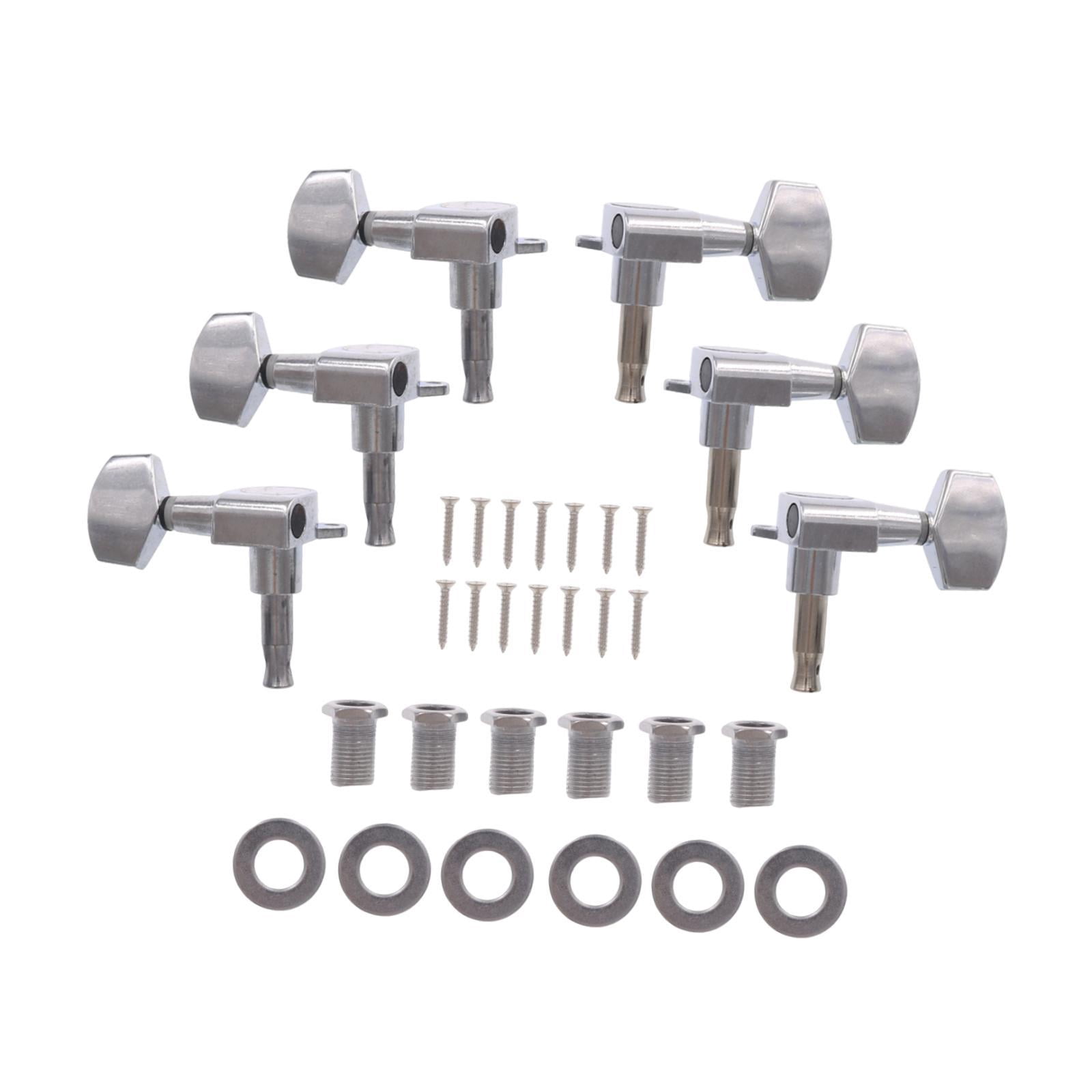 6 Pack Electric Guitar Tuning Pegs Metal Sealed Locking Tuners Smooth Knob Fits Most Guitar Models