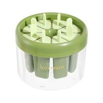 fuyuli Silicone Popsicle Mould,8 Grids Ice Lollies Moulds,Small Household Easy-release Ice-cream Molding With Cover Silicone Ice Lattice,Suitable For Drinks,Purees,Yogurt,Gelatin,Fruit(Green)