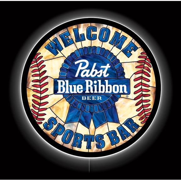 Desperate Enterprises LED Pabst Sports Neon Sign 23 Inch Round Backlit Acrylic Wall Decor Multicolor Indoor Corded Electric Sports LED Wall Sign