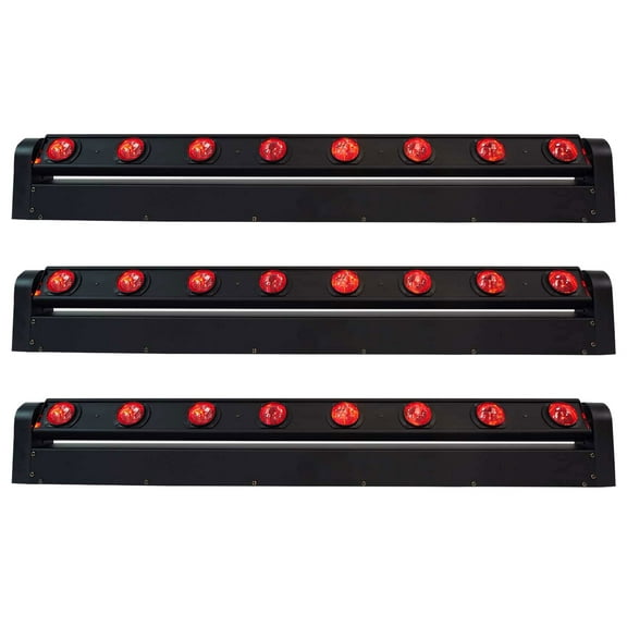 (3) Rockville MOTIONSTRIP Moving Head RGBW Color Strip Wash/Beam Light Bars