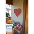 thumbnail image 3 of 24" Rustic Farmhouse Red Large Wooden Heart, 3 of 5