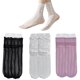 thumbnail image 1 of 3 pares de calcetines de moda sólidos ahuecados para mujer, calcetines largos suaves y bonitos para mujer, calcetines finos de malla con rayas Jk, calcetines de malla con encaje en la, 1 of 7