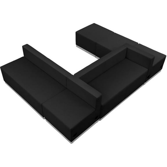Flash Furniture Hercules Alon 6 Piece Reception Seating in Black