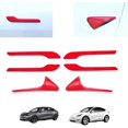 thumbnail image 1 of 4Pcs Tesla Door Handle & 2Pcs Turn Signal Side Camera Protector Covers Decoration Accessories for 2024 Tesla Model 3 HW4.0 3D Exterior Trims Wrap Stickers (Red) Red-Model3 2024 Red-Model3 2024, 1 of 5