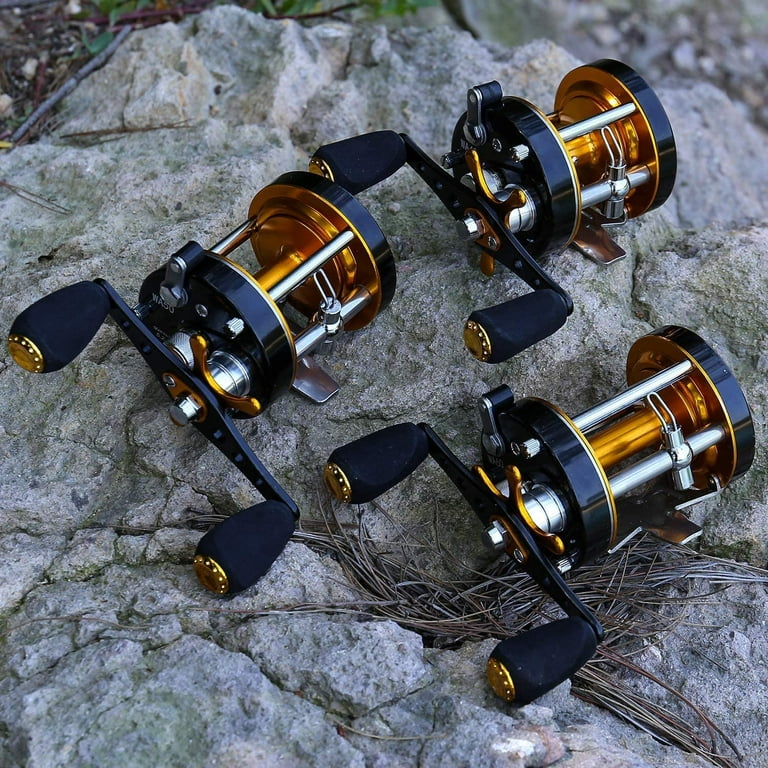 Sougayilang Fishing Reels Round Baitcasting Reel - Conventional Reel -  Reinforced Metal Body and Supreme Star Drag