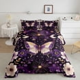 thumbnail image 2 of Homewish Girls Butterfly Queen Comforter Set, Chic Floral Leaf Comforter Sets Queen, Black Reversible 3 Piece, 1 Comforter and 2 Pillowcases, 2 of 6