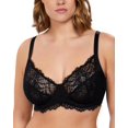 thumbnail image 1 of Sujetador Minizer HSIA, talla grande, con aros, cobertura total, negro, 1 of 7