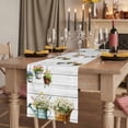 thumbnail image 2 of Table Runners 72 Inches Long Dress Scarves, Spring Daisy Farmhouse Kitchen/Dining Table Runner, Coffee Tablerunners, Country Botanical Floral Wooden Grain 18x72 Inch, 2 of 9