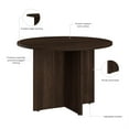 thumbnail image 3 of Bush Business 42W Round Conference Table in Black Walnut - Engineered Wood, 3 of 7