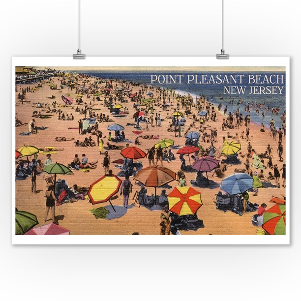 Point Pleasant, New Jersey South View of Beach (9x12 Art Print, Wall