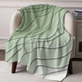 thumbnail image 6 of Abstract Beach Coastal Throw Blankets, Ombre Sage Green Geometric Soft Fleece Blanket Decorative for Home Sofa Couch Chair Living Bedroom, 60x80 inches,, 6 of 8