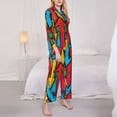 thumbnail image 3 of Balery Colorful Arrow Graffiti Pattern Pattern Pajama Sets for Women Long Sleeve 2 Piece Sleepwear Loungewear Sets Soft PJ's with Pockets Long Sleeve Comfy Pj Sets-XX-Large, 3 of 7