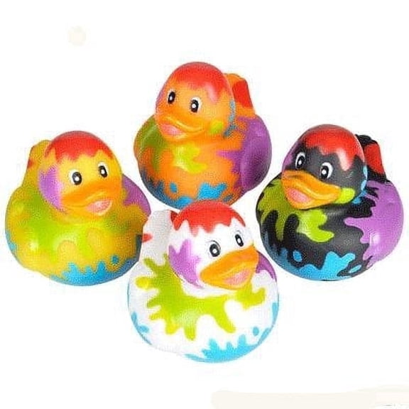 Rhode Island Novelty Splat Duckies, Flat Rubber Duck Novelty Set, 1 Dozen