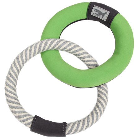 Pet Life ® 'Ring Toss' Dual-Connecting Jute Rope and Floating Ring Dog Toy