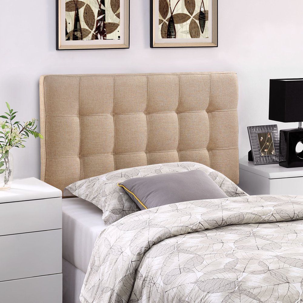 Modway Lily Tufted Headboard, Twin, Beige