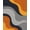 Gray, Pattern 3, variant on Design&I 8'x10' Washable Area Rug Extra Large Skid-Resistant Low Profile Orange Gray Geometric Design Elegant Abstract Shapes with Curved and for Living Room, Family