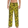 thumbnail image 2 of Kdxio Yellow Butterflies Print Men's Sleep Pajama Pant Lounge Pants with Pockets, 2 of 8