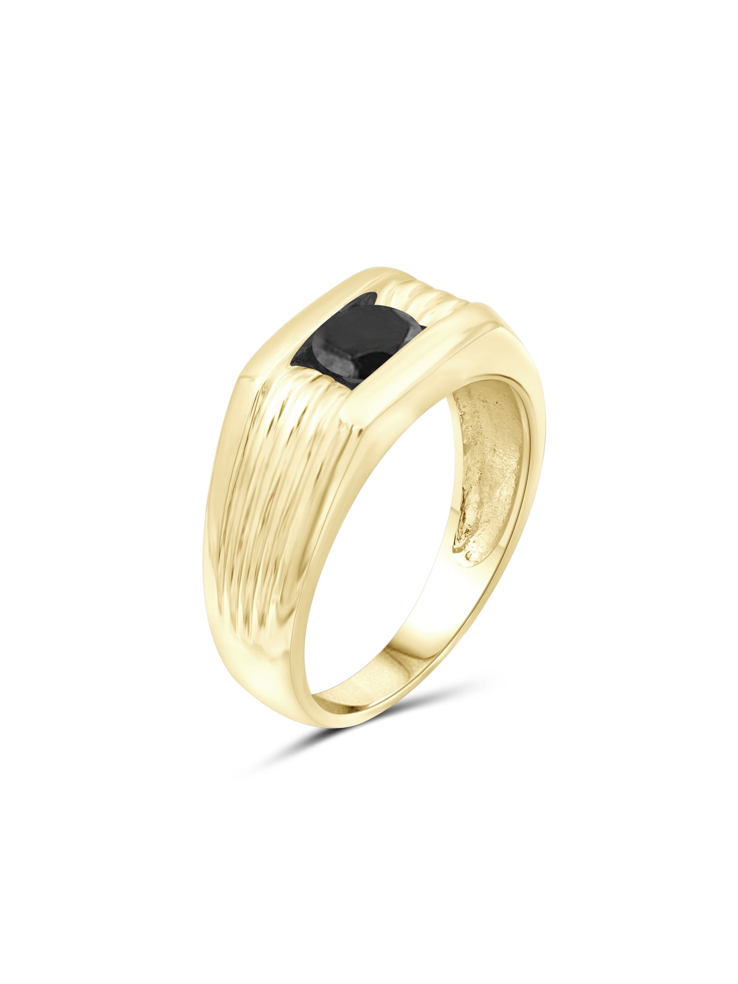 JewelersClub Black Diamond Rings for Men – 0.75 CTW Genuine Black Diamond Ring for Men – Hypoallergenic 14K Gold Plated Silver Ring Men – Diamond Mens Rings Statement Ring – Luxurious Gifts for Him