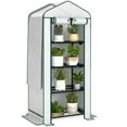 thumbnail image 2 of Outsunny 4 Tier Mini Greenhouse with Screen Roof, 27.6" x 19.7" x 62.2", Portable Small Greenhouse with High Strength PE Cover, White, 2 of 9
