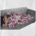 thumbnail image 6 of Flowers Soft Flannel Fleece Throw Blanket, Floral Theme Vintage Pink Peonies and Leaves Spring Nature Pattern, Cozy Plush for Indoor and Outdoor Use, 50" x 70", Pink White Olive Green, by Ambesonne, 6 of 6